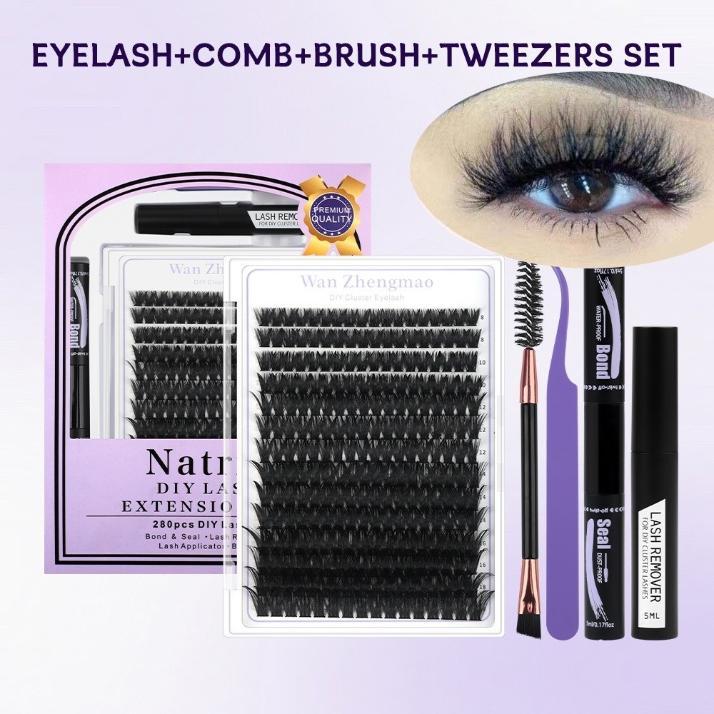 Eyelash Extension Look - Bulu Mata Palsu Panjang 8-18mm, Perekat