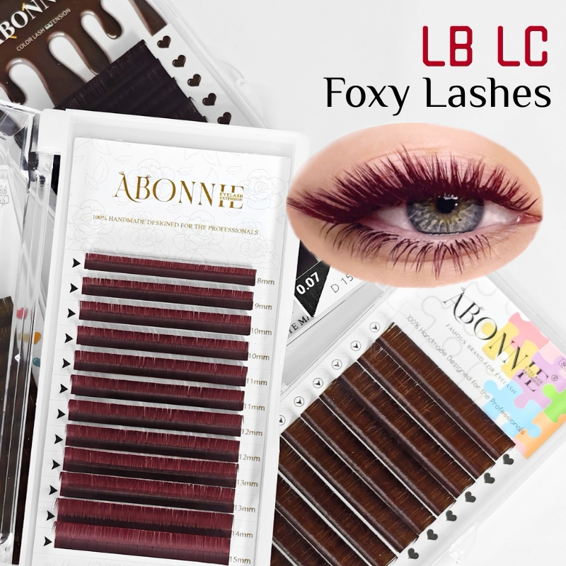 LB LC Burgundy Lashes Wine Red - Eyelash Extension Russian ulasan dan harga
