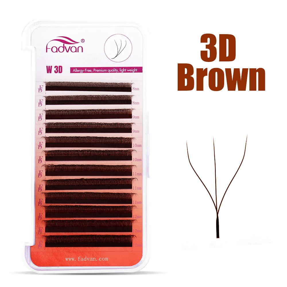 FADVAN Coklat 3D/4D W Bentuk D - Eyelash Extension Human Hair ulasan dan harga